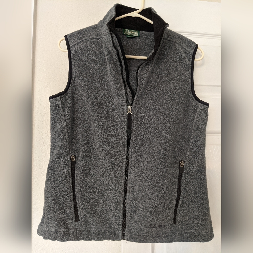 LL Bean women's fleece zip-up vest, Small Regular